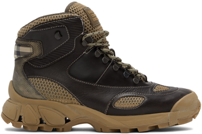 Burberry Brown Tor Panelled Hiking Boots