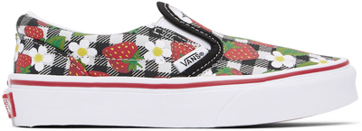 Vans Kids Multicolor Gingham Classic Slip-on Little Kids Sneakers In (strawberry Gingham)