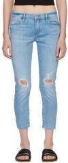 Frame Blue 'le Garçon Crop' Jeans In Cebu Rips