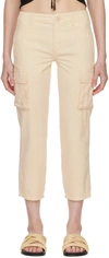 Frame Beige Cotton Trousers In Washed Flax