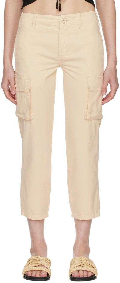 Frame Beige Cotton Trousers In Washed Flax