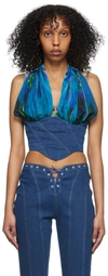Didu Blue Denim Tank Top In Blue