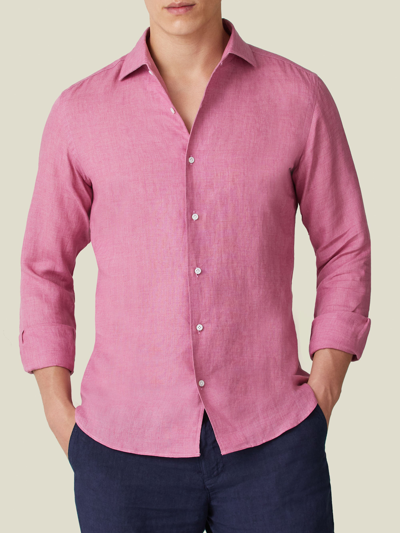 Luca Faloni Dusty Pink Portofino Linen Shirt In Default