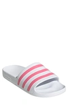Adidas Originals Adilette Aqua Slide In White/ Rose Tone/ White