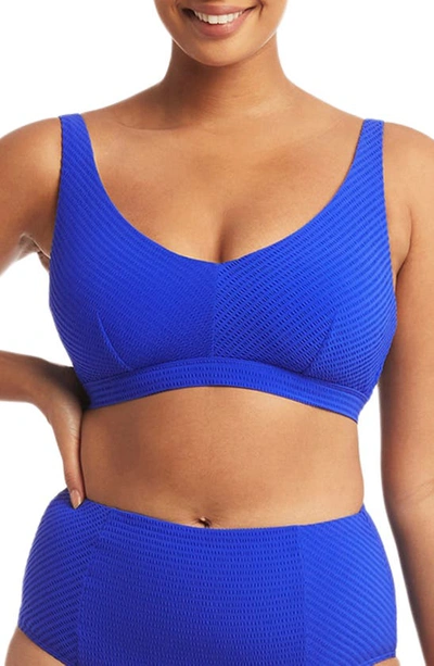 Sea Level Cup Bralette Swim Top In Cobalt