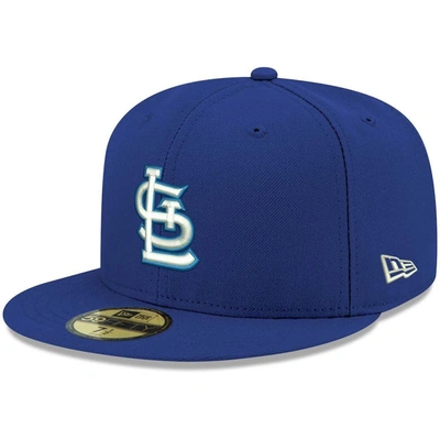 New Era Men's Royal St. Louis Cardinals Logo White 59fifty Fitted Hat