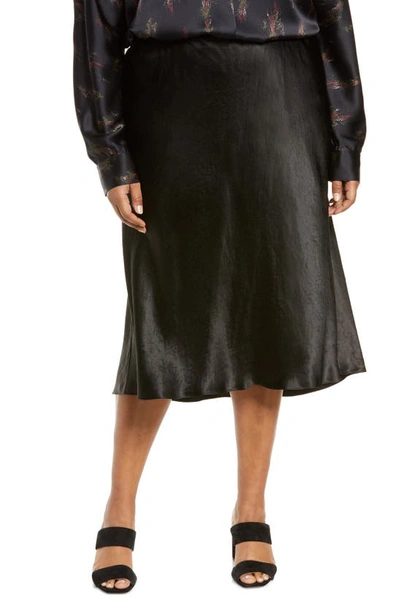Vince Satin Slip Skirt In Black