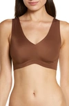 True & Co. True Body Lift Full V-neck Bralette In Chestnut