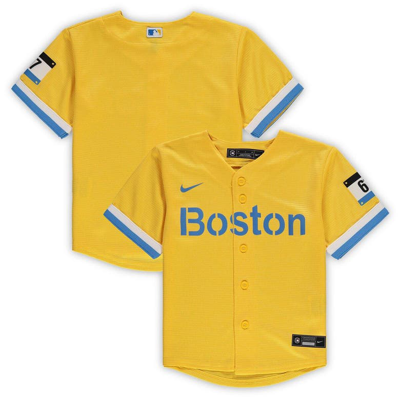 Nike Kids' Toddler  Gold Boston Red Sox Mlb City Connect Replica Team Jersey