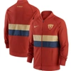 NIKE YOUTH NIKE BURNT ORANGE PUMAS I96 ANTHEM RAGLAN FULL-ZIP JACKET