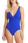 Sea Level Panel Line Multifit One-piece Swimsuit In Cobalt