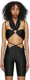 Didu Black Nylon Bikini Top In Black