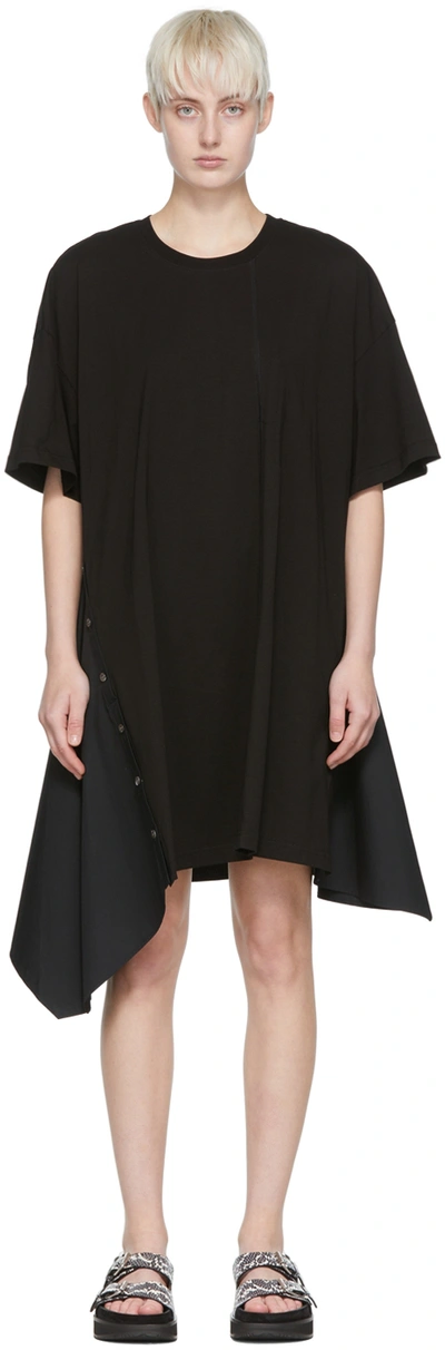 3.1 Phillip Lim / フィリップ リム Draped Combo Asymmetric Shirt Dress In Black