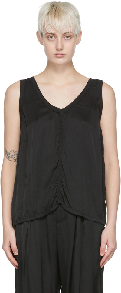 Raquel Allegra Black Rayon Tank Top In Blk Black