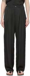 RAQUEL ALLEGRA BLACK RAYON TROUSERS