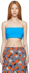Sunnei Blue Reversible Bandeau In Blue/green/light Blu