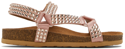 See By Chloé Carey Metallic Stud Sporty Sandals In Pink