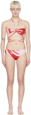 Ioannes Red Polyester Bikini In Red Pink