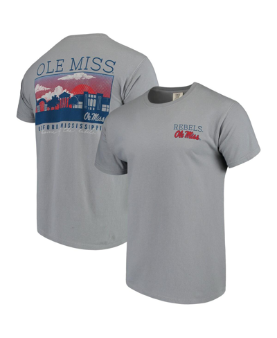 Image One Men's Gray Ole Miss Rebels Comfort Colors Campus Scenery T-shirt