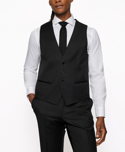 Hugo Boss Boss Men's Single-breasted Waistcoat In Black