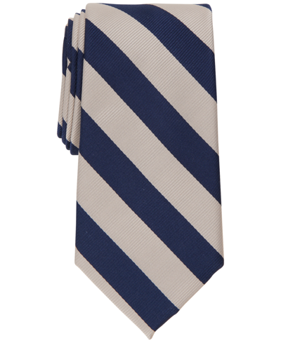 Club Room Men's Classic Stripe Tie, Created For Macy's In Taupe