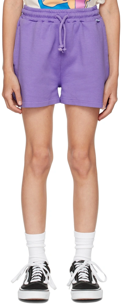 Repose Ams Kids Purple Sweat Shorts In Royal Purple