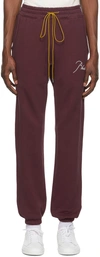 Rhude Tapered Logo-embroidered Cotton-jersey Sweatpants In Red