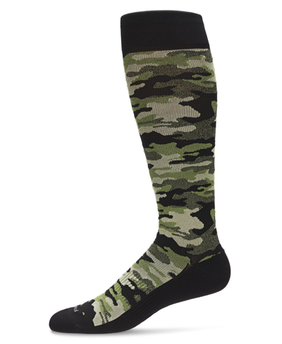 Memoi Men's Camo Nylon Compression Socks In Green