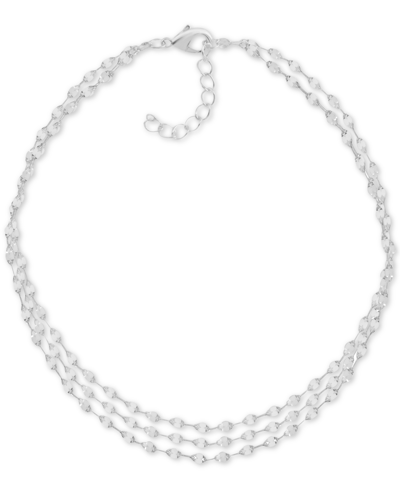And Now This Three-row Mirror Chain Silver Plate Anklet