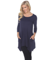 White Mark Plus Size Makayla Tunic Top In Blue