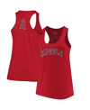 SOFT AS A GRAPE WOMEN'S SOFT AS A GRAPE RED LOS ANGELES ANGELS PLUS SIZE SWING FOR THE FENCES RACERBACK TANK TOP
