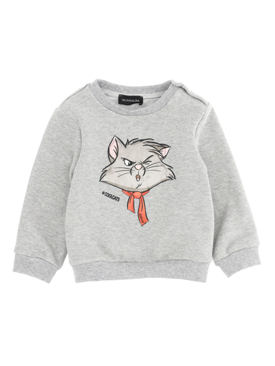 Monnalisa Babies'   Aristocats Cotton Sweatshirt In Grey