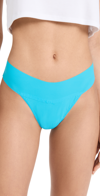 Hanky Panky Breathesoft Natural Rise Thong Underwear In Pacific Blue