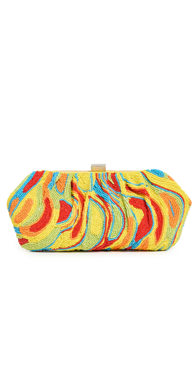 Santi Beaded Clutch In Yellow