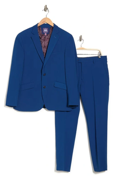 Savile Row Co Bi-stretch Solid 2-piece Suit In Blue