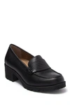 Eastland Newbury Leather Block Heel Loafer In Black