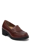 Eastland Newbury Leather Block Heel Loafer In Brown