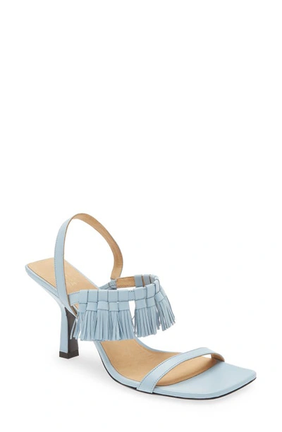 Frame Le Borrego Leather Slingback Sandals In Chambray Blue