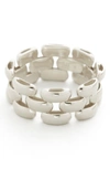 Monica Vinader Doina Chain Recycled Sterling-silver And Gold Vermeil Ring In Sterling Silver