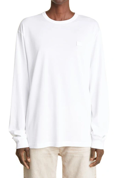 Acne Studios Eisen Face Patch Organic Cotton T-shirt In Optic White