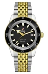 Rado Men's Captain Cook Automatic Two-tone Stainless Steel Bracelet Watch 42mm In Black/gold