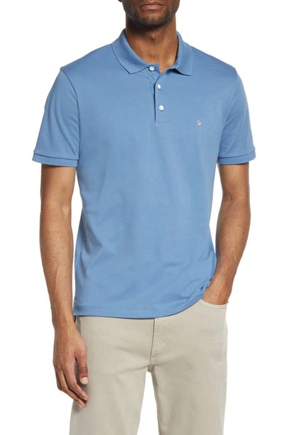 Rag & Bone Interlock Slim Fit Performance Polo In Blue