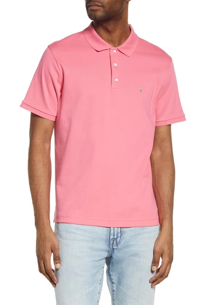 Rag & Bone Interlock Slim Fit Performance Polo In Pink