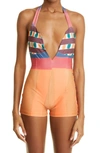 HOUSE OF AAMA HOUSE OF AAMA RETRO HALTER NECK ONE-PIECE SWIMSUIT