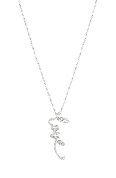 Nadri Cirque Love Pavé Cubic Zirconia Pendant Necklace In Silver