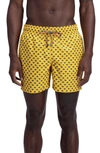 Bugatchi Seashell Print Swim Trunks In Lemon