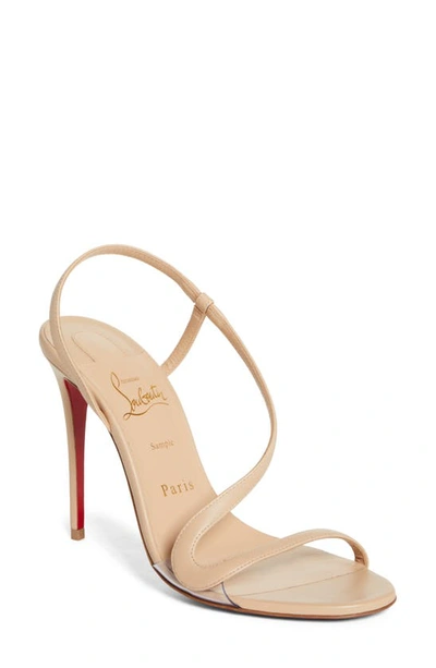 Christian Louboutin Slingback Stiletto Sandal In Cream