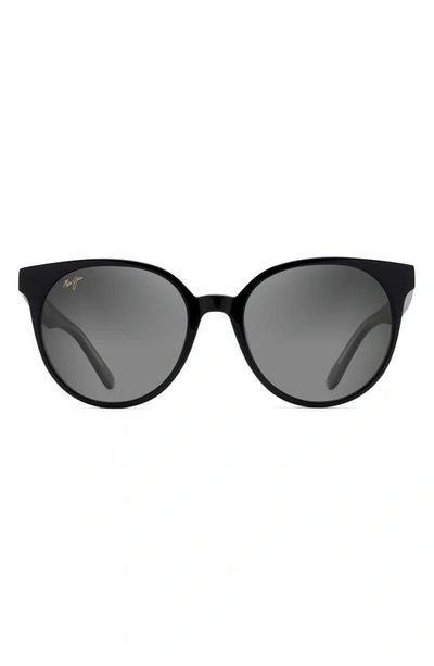 Maui Jim Mehana 55mm Polarized Plus2® Cat Eye Sunglasses In Black/gray Polarized Gradient