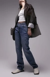 Topshop Dad Jean In Mid Blue-blues In Medium Blue