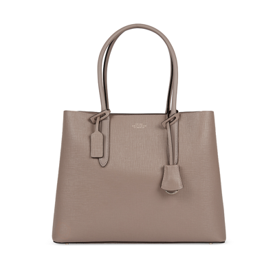 Smythson Business Bag In Panama In Taupe